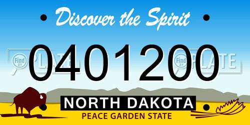 0401200 North Dakota License Plate