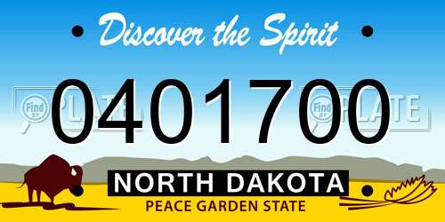 0401700 North Dakota License Plate
