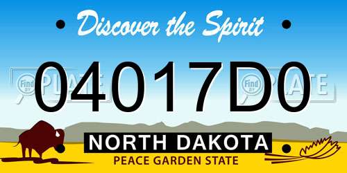 04017D0 North Dakota License Plate