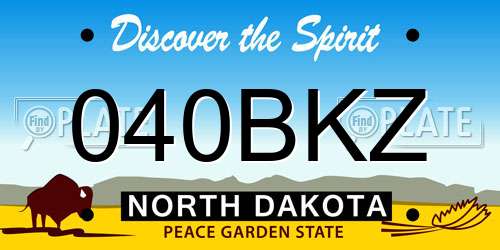 040BKZ North Dakota License Plate