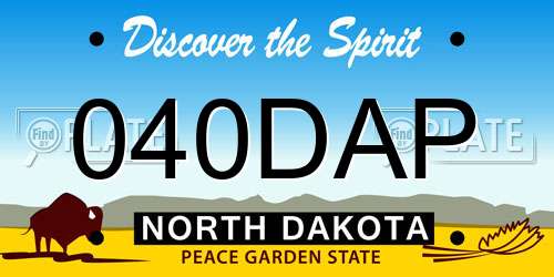 040DAP North Dakota License Plate