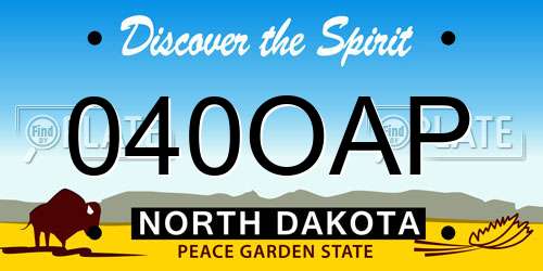 040OAP North Dakota License Plate