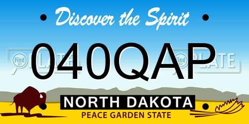 040QAP North Dakota License Plate
