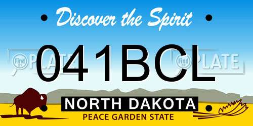 041BCL North Dakota License Plate
