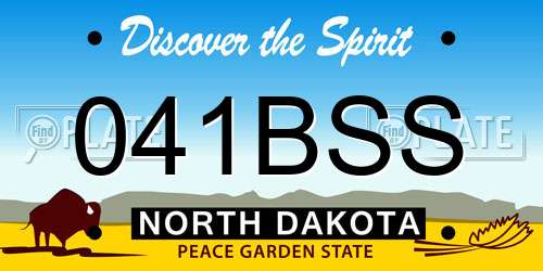 041BSS North Dakota License Plate