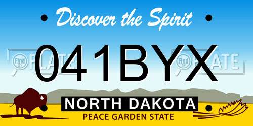 041BYX North Dakota License Plate