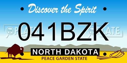041BZK North Dakota License Plate
