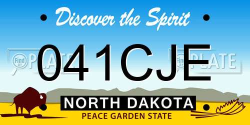 041CJE North Dakota License Plate