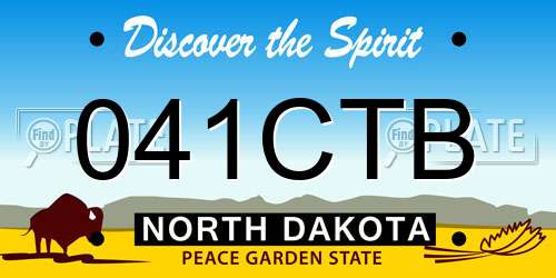 041CTB North Dakota License Plate