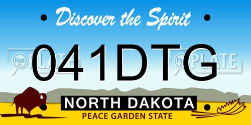 041DTG North Dakota License Plate