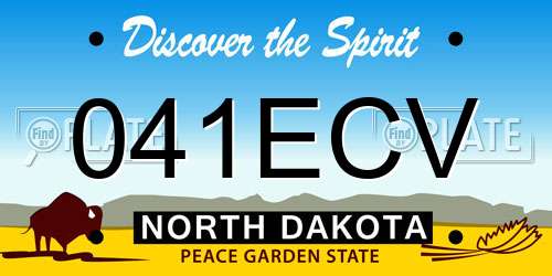 041ECV North Dakota License Plate