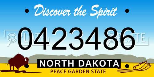 0423486 North Dakota License Plate