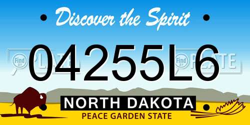 04255L6 North Dakota License Plate