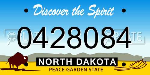 0428084 North Dakota License Plate
