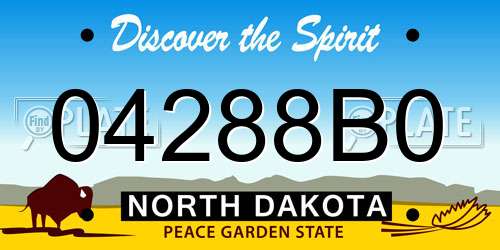 04288B0 North Dakota License Plate