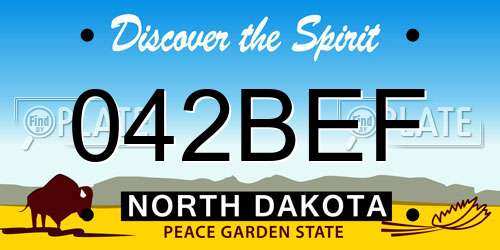 042BEF North Dakota License Plate
