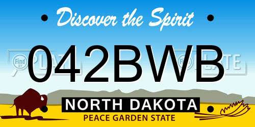 042BWB North Dakota License Plate