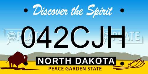 042CJH North Dakota License Plate