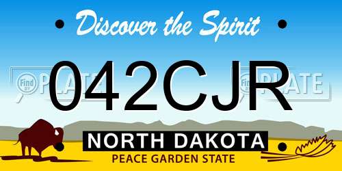 042CJR North Dakota License Plate