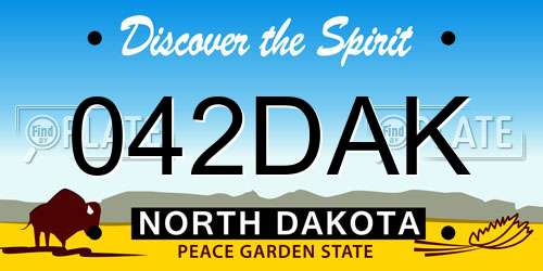 042DAK North Dakota License Plate