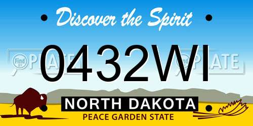 0432WI North Dakota License Plate