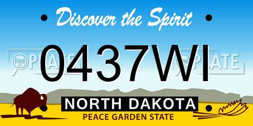 0437WI North Dakota License Plate