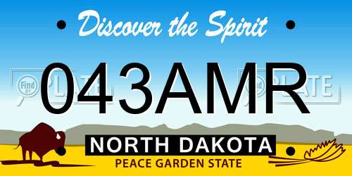 043AMR North Dakota License Plate