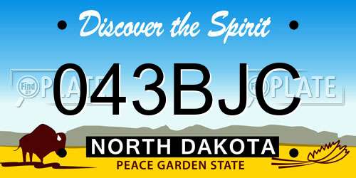 043BJC North Dakota License Plate