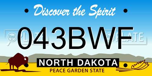043BWF North Dakota License Plate