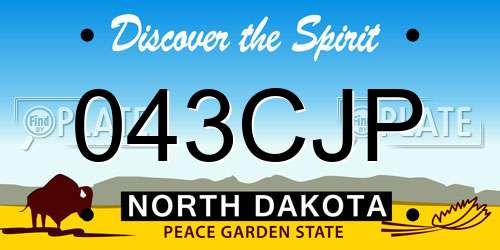 043CJP North Dakota License Plate