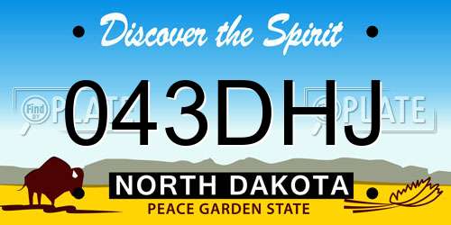 043DHJ North Dakota License Plate