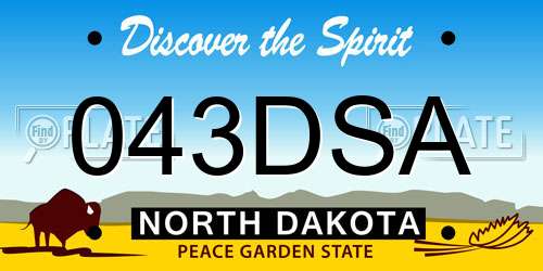 043DSA North Dakota License Plate