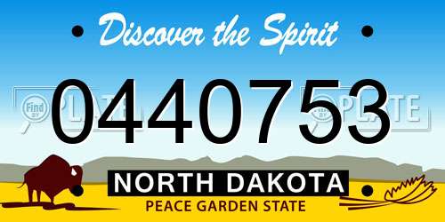 0440753 North Dakota License Plate