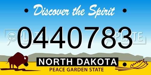 0440783 North Dakota License Plate