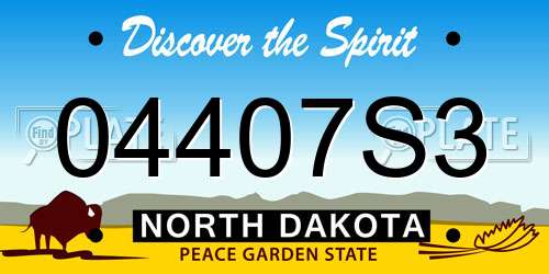 04407S3 North Dakota License Plate