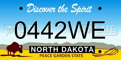 0442WE North Dakota License Plate