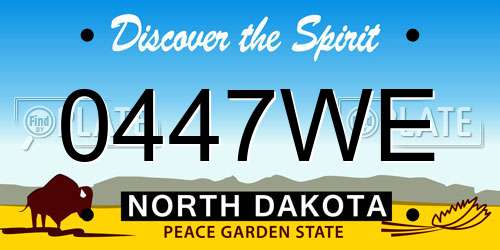 0447WE North Dakota License Plate