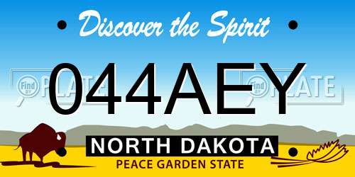 044AEY North Dakota License Plate