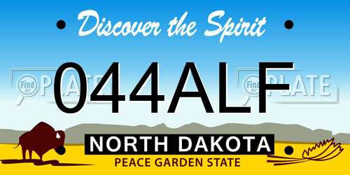 044ALF North Dakota License Plate