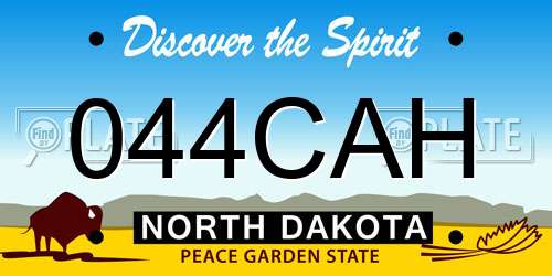 044CAH North Dakota License Plate
