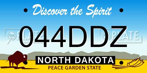 044DDZ North Dakota License Plate