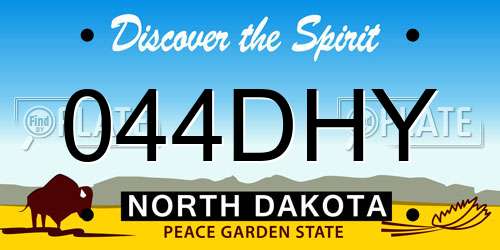 044DHY North Dakota License Plate