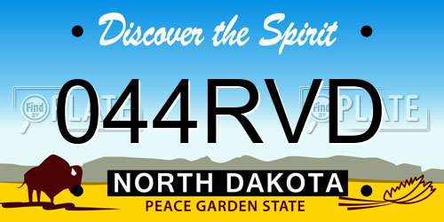 044RVD North Dakota License Plate