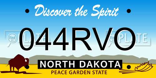 044RVO North Dakota License Plate