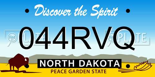 044RVQ North Dakota License Plate