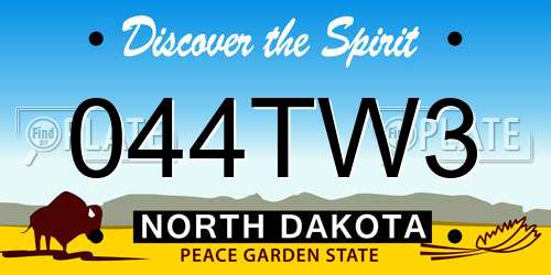 044TW3 North Dakota License Plate