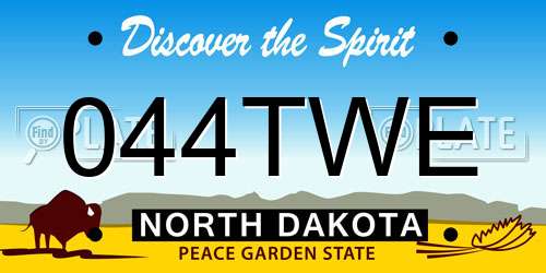 044TWE North Dakota License Plate