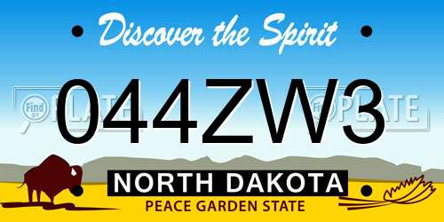 044ZW3 North Dakota License Plate