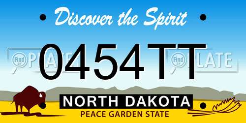 0454TT North Dakota License Plate