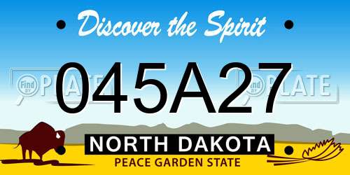 045A27 North Dakota License Plate